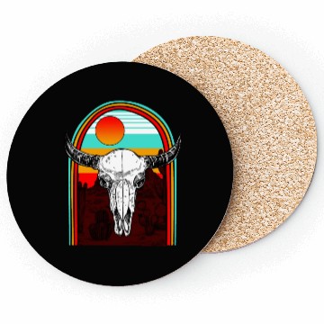 Discover Cow Coasters, Cow Skulls Hippie Aztec Coasters, Cow Fan