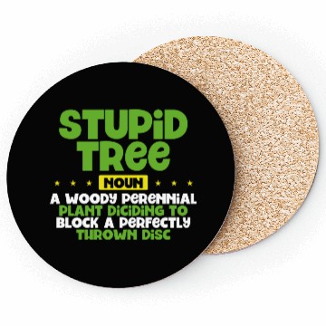 Discover Stupid tree noun disc golf green retro Coasters