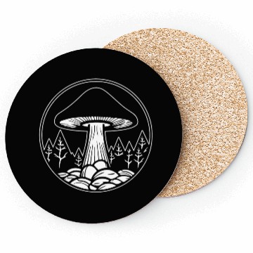 Discover Mushroom Picker Fungi Forest Coasters