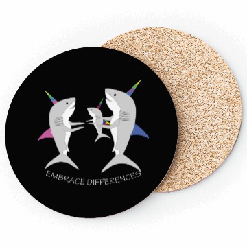 Discover Shark Unicorn Embrace Differences Coasters
