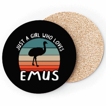 Discover Girl Lover Emu Women Love Saying Fan Coasters