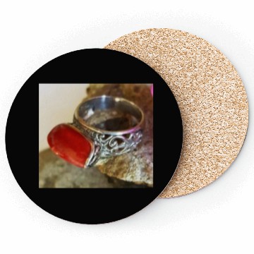 Discover Red Coral sterling silver ring for women Coasters