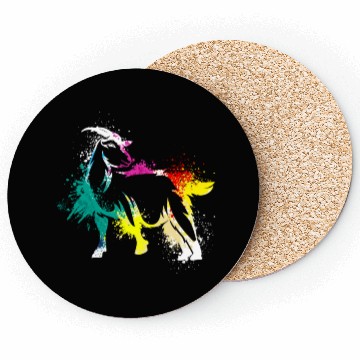 Discover Colerfull Splash Art Farm animals Goat Coasters