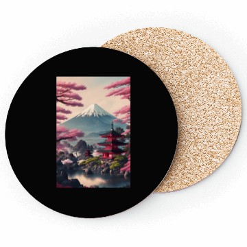 Discover Asia Landscape Serene Mount Fuji Coasters