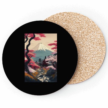 Discover Asia Landscape Serene Mount Fuji Coasters