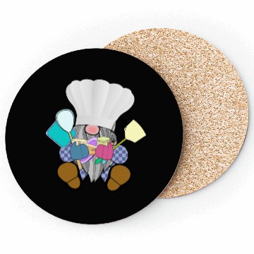 Discover Chef Gnome cooking baking kitchen utensils fairy Coasters