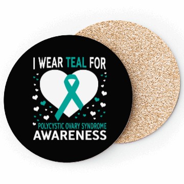 Discover I Wear Teal For Support Pcos Awareness Coasters