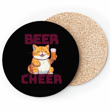Discover Cute Cat Beer Cheer Coasters