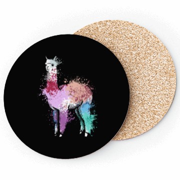 Discover Colorful Splash Art Farm animals alpaca Llama Coasters