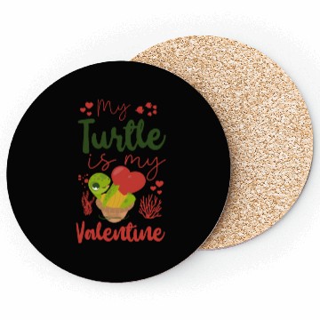 Discover Sea Turtle Tortoise Valentines Day Coasters