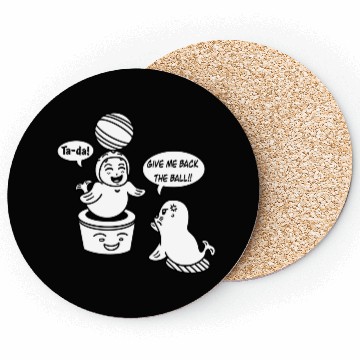 Discover Funny Cartoon Kid Sea Lion Cosplay Coasters