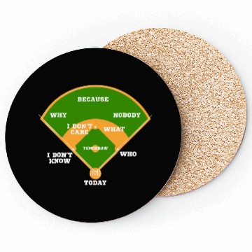 Discover Whos On First Baseball Diamond Fielding Card Coasters