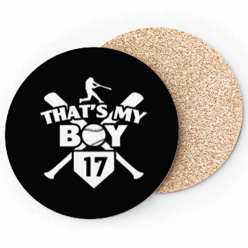 Discover Baseball Mom Dad T'S My 17 Baseball Number 17 Coasters