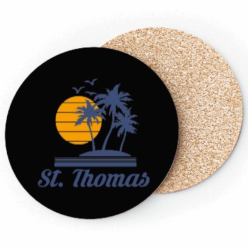 Discover Saint St Thomas Caribbean Island Beach Coasters