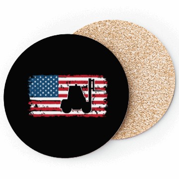 Discover Forklift Driver Usa Flag Coasters
