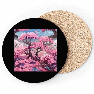 Discover Anime Euphoria: Fantasy Cherry Blossom Dreamscape Coasters