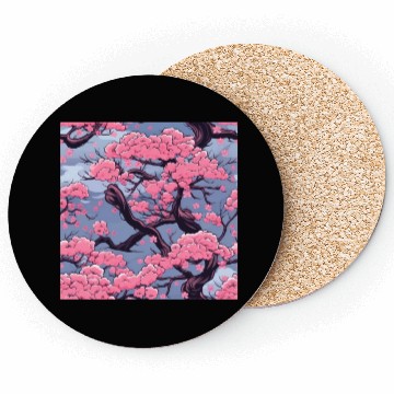 Discover Anime Euphoria: Fantasy Cherry Blossom Dreamscape Coasters