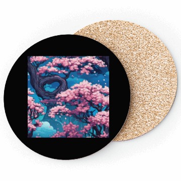 Discover Anime Euphoria: Fantasy Cherry Blossom Dreamscape Coasters