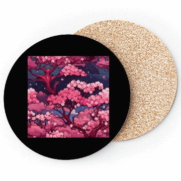 Discover Anime Euphoria: Fantasy Cherry Blossom Dreamscape Coasters