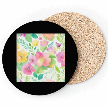 Discover watercolor wildflower pattern Coasters