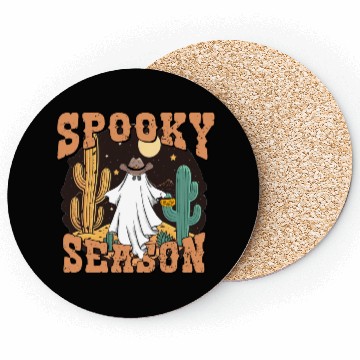 Discover Spooky Season Western Ghost Halloween Coasters