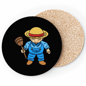 Discover Cute Chibi Farmer Boy Coasters