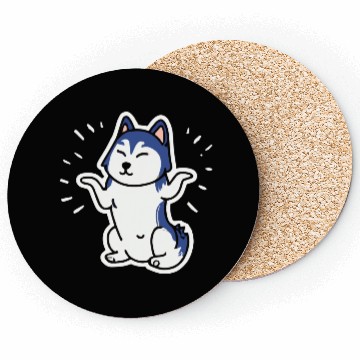 Discover Yoga Husky Dog Lover Malamute Coasters