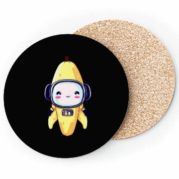 Discover Kawaii Banana - Cyborg, Robot, Astronaut, Coasters