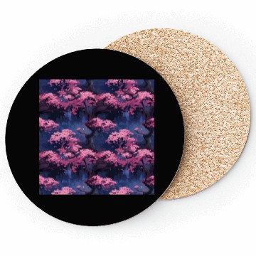 Discover Anime Euphoria: Fantasy Cherry Blossom Dreamscape Coasters