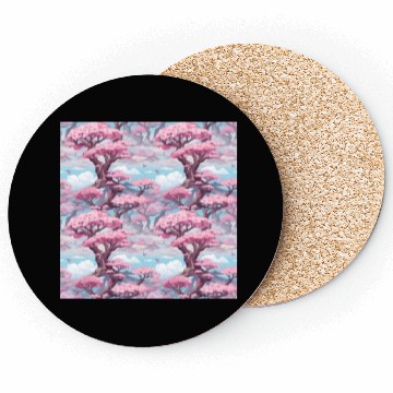 Discover Anime Euphoria: Fantasy Cherry Blossom Dreamscape Coasters