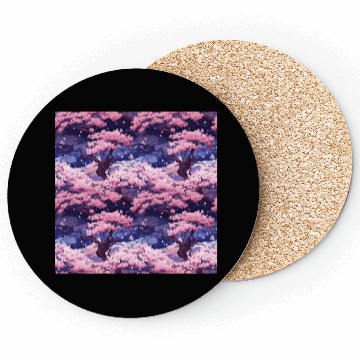 Discover Anime Euphoria: Fantasy Cherry Blossom Dreamscape Coasters