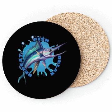 Discover fish relax repeat swordfish Coasters