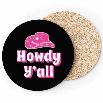 Discover Howdy Y all Pink Cowboy Hat Coasters