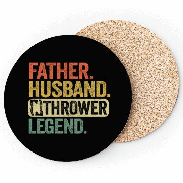 Discover Father Husband Axe Thrower Legend Axe Throwing Dad Coasters