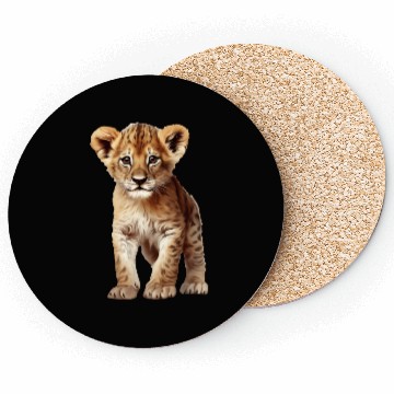 Discover young Lion - Loving Lion Cub Design Coasters