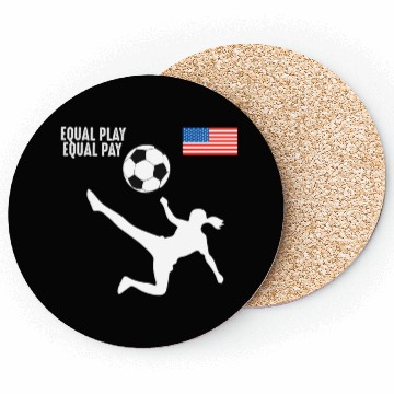 Discover Soccer Equal Play Equal Pay American Flag Coasters