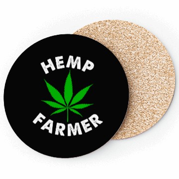 Discover Hemp Farmer Green Leaf Coasters