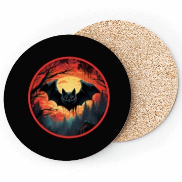 Discover Bats Bat Fruit Bats Halloween Coasters