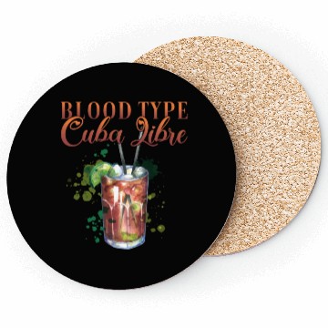 Discover Blood Type Cuba Libre Cocktail Bartender Coasters
