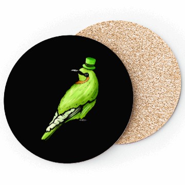 Discover Green Bird With Green Hat For St Patricks Day Coasters