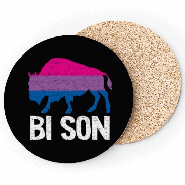 Discover Bi Son Lgbbt Flag Bisexual Bison Funny Bi Pride Coasters