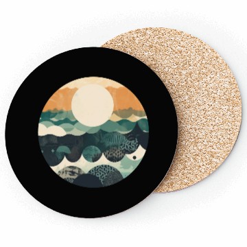 Discover Hokusai Japanese Art Inspired Patterned Ocean Coasters