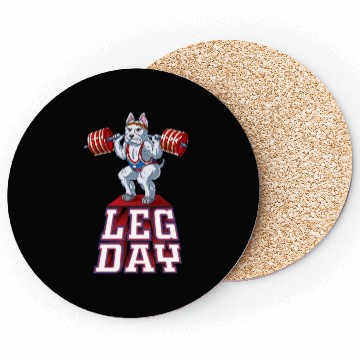 Discover Leg Day Westie Weight Lifting Squat Gym Coasters