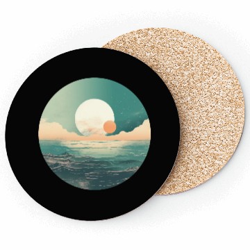 Discover Mystical Deep See Moon Tides and Clouds Coasters