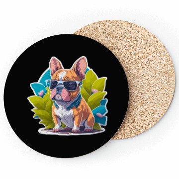 Discover Frenchie Flower Splash Coasters