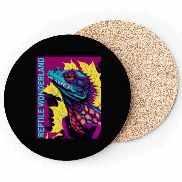 Discover Psychedelic Reptile Wonderland Retro Designs 6 Coasters