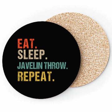 Discover Funny Eat Sleep Javelin Throw Repeat Coasters