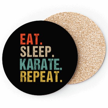 Discover Funny Eat Sleep Karate Repeat Coasters