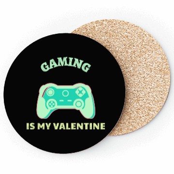 Discover Gaming Is My Valentine Light Green Coasters