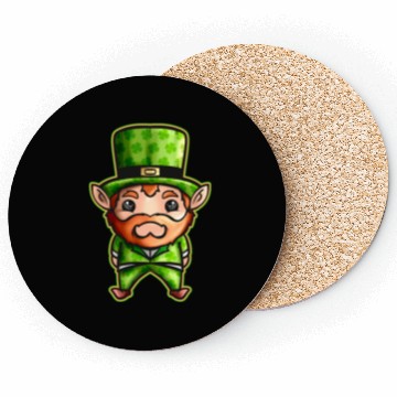 Discover Cute Kawaii Irish Elf With Shamrock Hat For St Coasters